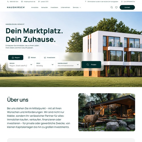 Real estate website with the title 'Real Estate Property Portal Website Design'