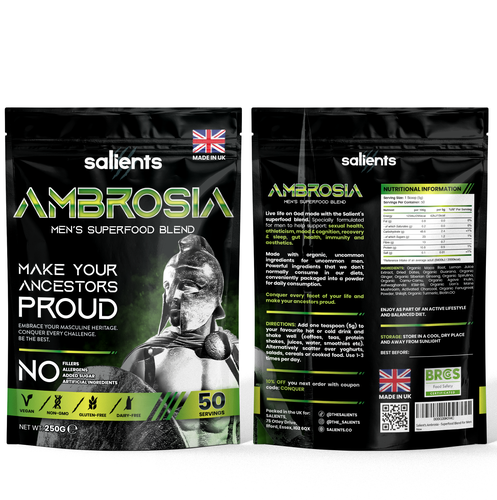 Men design with the title 'Ambrosia packaging'