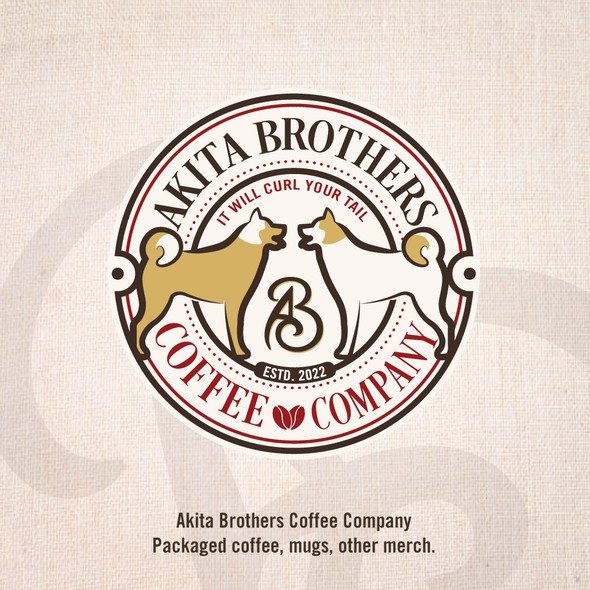 Coffee shop brand with the title 'Classic design with the AB monogram  in the center.'