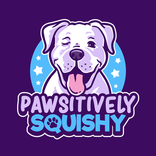 Positive logo with the title 'Pawsitively Squishy logo'