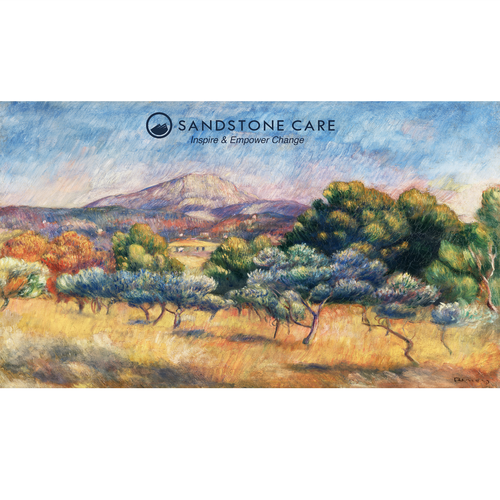 Wallpaper design with the title 'Wall Mural for Adolescent/Young Adult Recovery Facility'