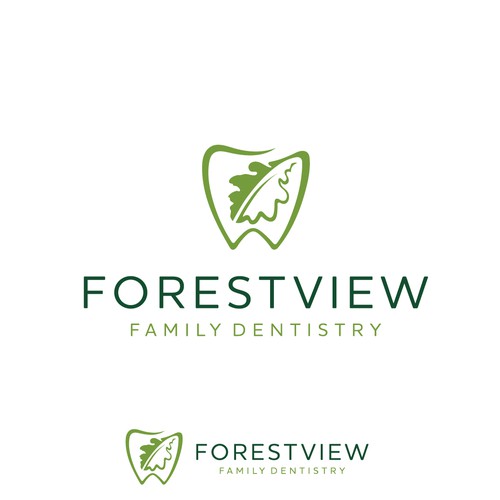 Oak leaf logo with the title 'Logo for family dentistry'
