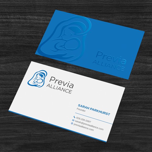 Spot UV design with the title 'Business card with Spot UV effect'