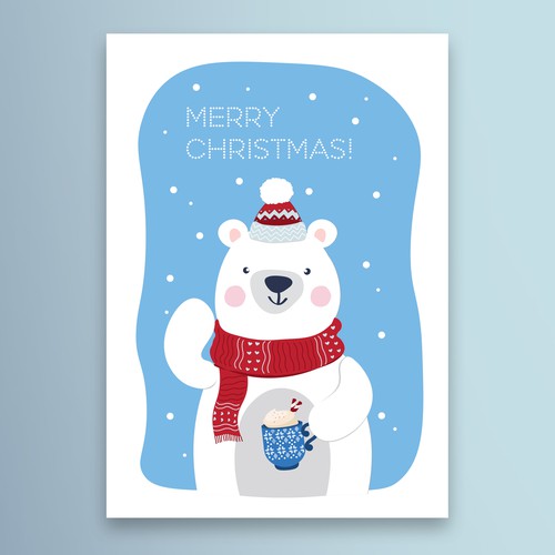 Festive design with the title 'Christmas card for a gift shop'