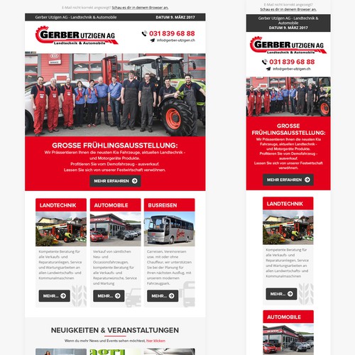 Mailchimp design with the title 'Responsive email design'