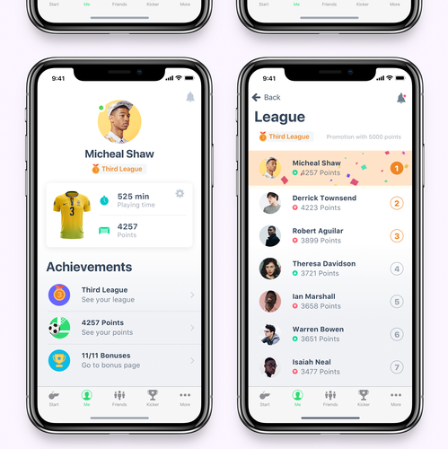 UI design with the title 'LearnMatch: Gamified EdTech Mobile App UI/UX Design'