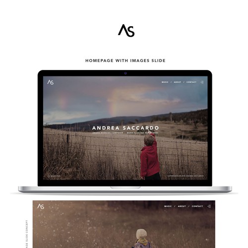 Full-screen website with the title 'Andrea Saccardo Website'