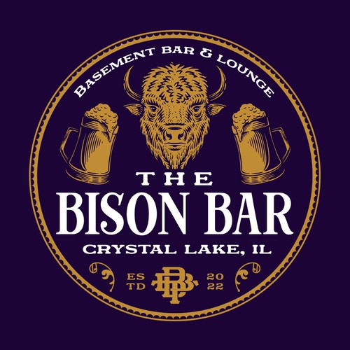 Lounge design with the title 'The Bison Bar'