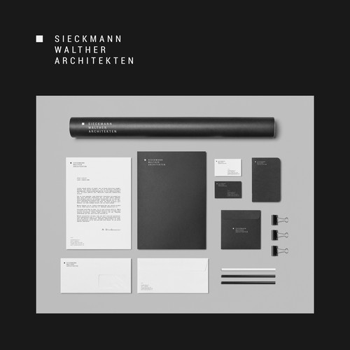 Minimalist brand with the title 'Sieckmann Walther Architekten'