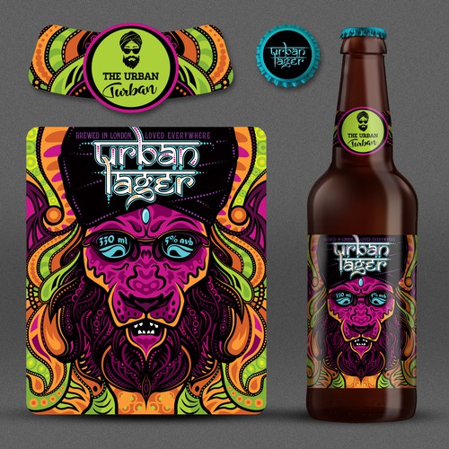 Indian design with the title 'Beer Label'