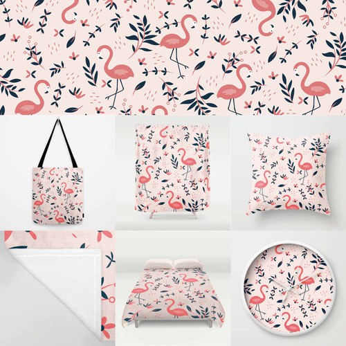 Flamingo design with the title 'Pattern '