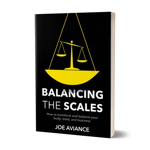 Black book cover with the title 'Balancing The Scales Book Cover'