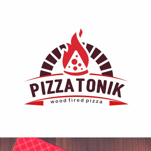 Pizza logo with the title 'Eye catching logo for a pizzeria'