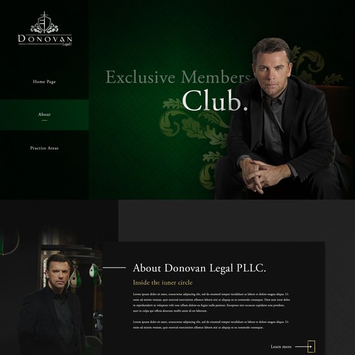 Green website with the title 'Elegant Web design'
