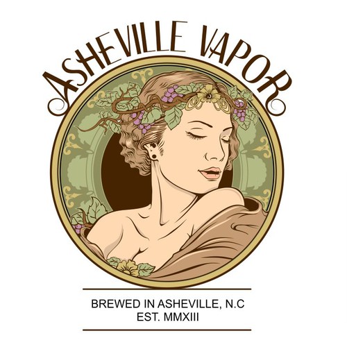 Art Nouveau design with the title 'Create a logo for premier e-cig and vaping company!'