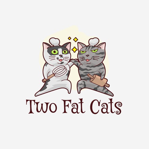 Chibi logo with the title 'Two baker cats'