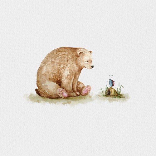 Cute animal illustration with the title 'Cute bear'