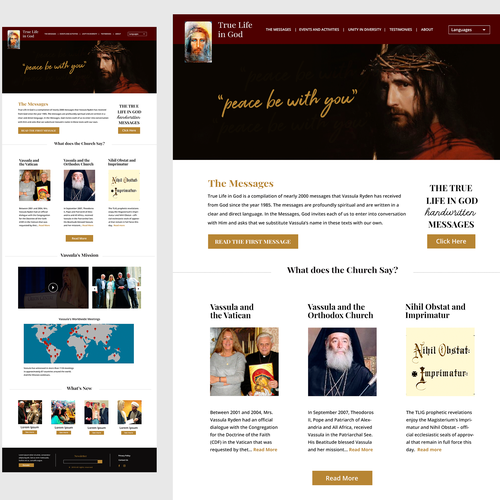 Concept website with the title 'True Life In God Concept Website '