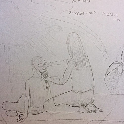 Human figure design with the title 'Susie goes to bed'