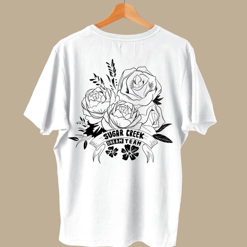 Floral t-shirt with the title 'Illustration concept for Floral Team'