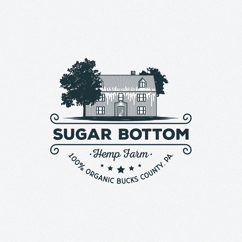 80s logo with the title 'Sugar Bottom Vintage farm logo'