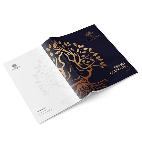 Style guide design with the title 'Brand Guide for Yoga Brand'