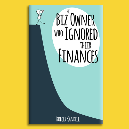 Cartoon book cover with the title 'Book cover for a finance book'