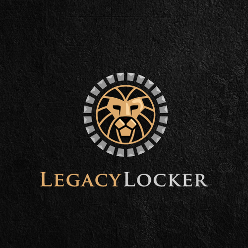 Design with the title 'LegacyLocker Lion logo'