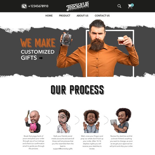 Art and design website with the title 'Great artistic design for Gifts product'