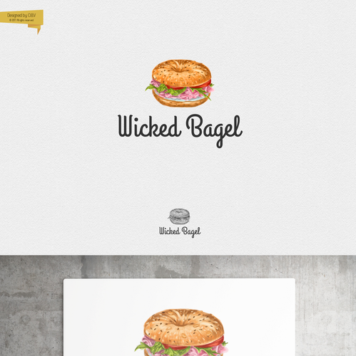 Bagel logo with the title 'Logo design for bagel bakery '