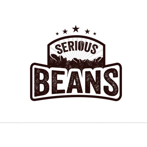 Retro label with the title 'Serious coffee drinkers require serious beans.'