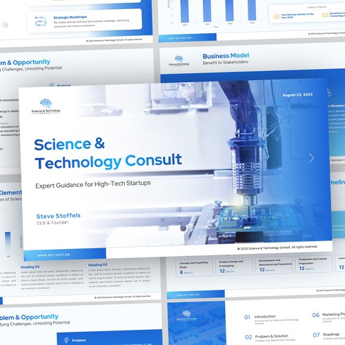 Statistics design with the title 'Science & Technology Consultation Company - Technology Consulting'