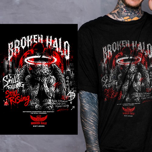 Band t-shirt with the title 'Grunge Shirt Design for Broken Halo'
