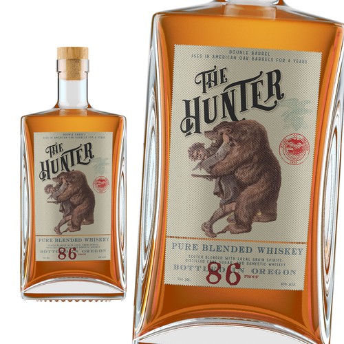 Whiskey label with the title 'label design'