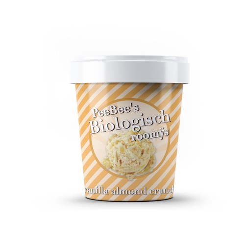Ice cream packaging with the title 'Organic ice cream packaging'