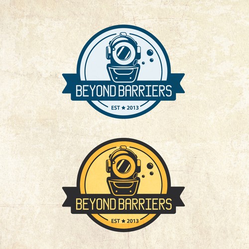 Diver logo with the title 'Dive Beyond Barriers needs a logo that express their innovative concept'