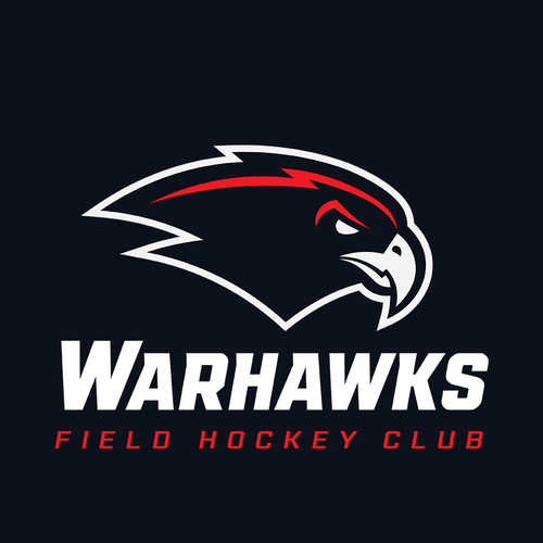 Aggressive logo with the title 'Warhawks frield hockey club'
