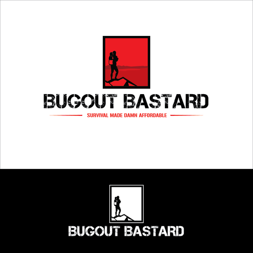 Disaster logo with the title 'logo concept for bugout bastard, an outdoor survival site'