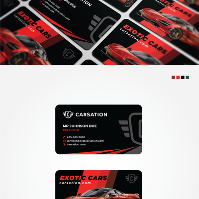 Business Card Design Proposal for a Exotic Car Dealer.