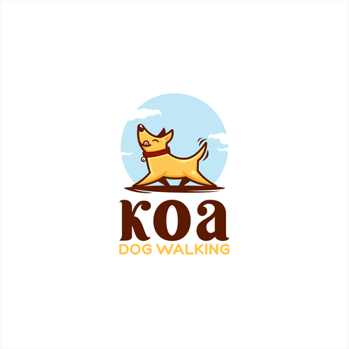 Cub logo with the title 'Logo for KOA Dog Walking'