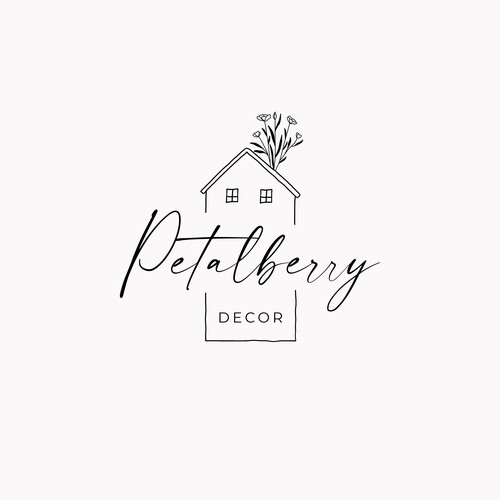 Flower shop logo with the title 'Floral feminine logo'