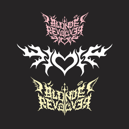 Band illustration with the title 'BLONDE REVOLVER'