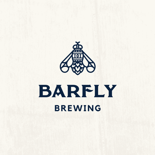 Hops logo with the title 'Barfly Logo For Barrel Aged Craft Beer'