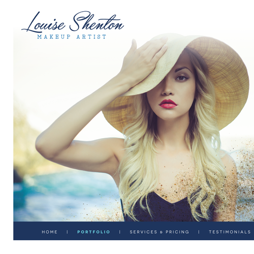 Makeup design with the title 'Louise Shenton - Makeup Artist'