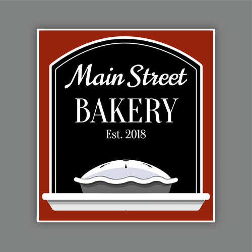 Pie design with the title 'Logo for Main Street Bakery'