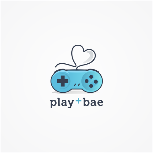 Gamer design with the title 'PlayBae - Logo for gamer's dating'