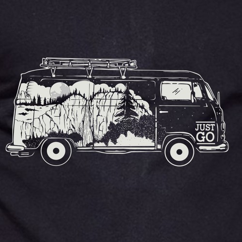 Sketch design with the title 'just go'