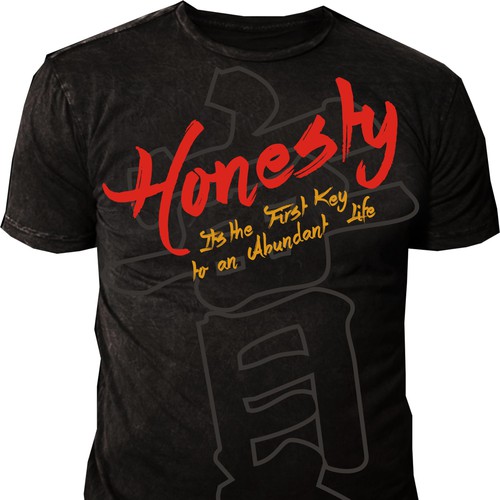 Black t-shirt with the title 'Big font Honesty for Life Skill Shirt '