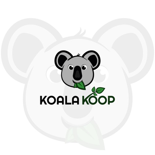 Vegetarian logo with the title 'Simple logo for Koala Koop'