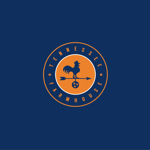 Rooster design with the title 'Tennessee Farmhouse Logo'